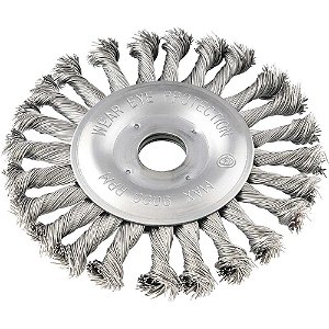 Escova circular 4.1/2" x 1/2" x 7/8" torcida em aço inox VONDER