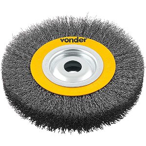 Escova circular de aço ondulada 6" x 1" x 3/4" (152mm x 25,4mm x 19,1 mm) VONDER