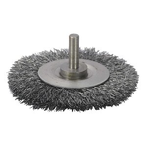 Escova circular aço 75 x 6,0mm haste 6,0mm fio 0,20mm ABRASFER
