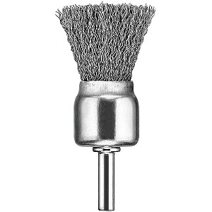 Escova pincel aço ondulado 25mm haste 1/4" F.0,14mm DEWALT