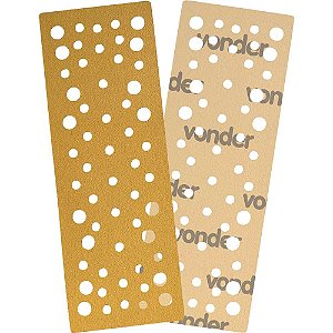 Lixa retangular com costado em papel com fibra de poliéster 70mm x 197mm grão 320 embalagem com 10 peças VONDER