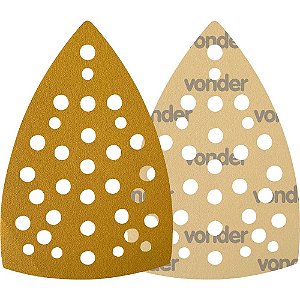 Lixa triangular com costado em papel com fibra de poliéster 158mm x 158mm x 103mm grão 320 embalagem com 10 peças VONDER