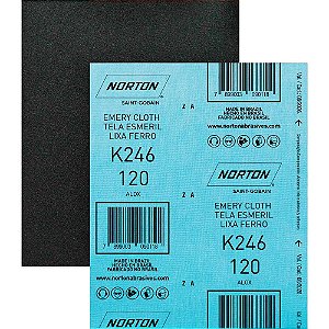 Lixa ferro K-246 grão 120 NORTON - 25 unidades