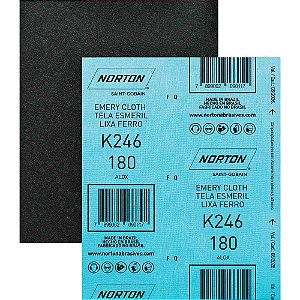 Lixa ferro K-246 grão 180 NORTON - 25 unidades