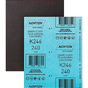 Lixa ferro K-246 grão 240 NORTON - 25 unidades