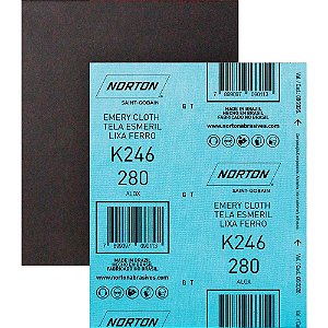 Lixa ferro K-246 grão 280 NORTON - 25 unidades