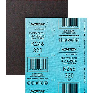 Lixa ferro K-246 grão 320 NORTON - 25 unidades