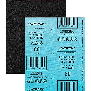 Lixa ferro K-246 grão 80 NORTON - 25 unidades