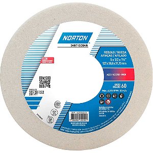 Rebolo copo reto 127mm x 50,8mm x 31,8mm 38A grão 60 NORTON
