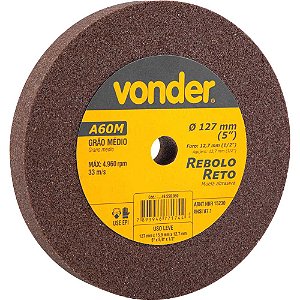 Rebolo reto 5" x 5/8" médio VONDER