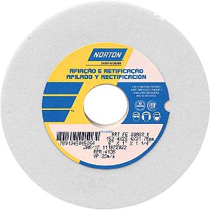 Rebolo reto 6" x 1" 38A grão 80 branco NORTON