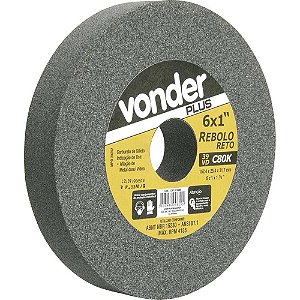 Rebolo reto 6" x 1" 39 CVD grão 100 verde VONDER PLUS