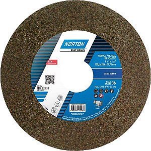 Rebolo reto 6" x 1" grão 36 marrom NORTON