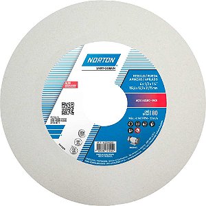 Rebolo reto 6" x 1/2" 38A grão 80 branco NORTON
