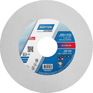 Rebolo reto 6" x 1/4" 38A grão 120 branco NORTON