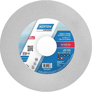 Rebolo reto 6" x 3/4" 38A grão 100 branco NORTON