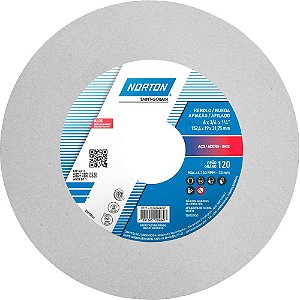 Rebolo reto 6" x 3/4" 38A grão 120 branco NORTON