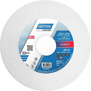 Rebolo reto 6" x 3/4" 38A grão 60 branco NORTON