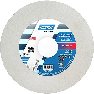 Rebolo reto 6" x 3/4" 38A grão 80 branco NORTON