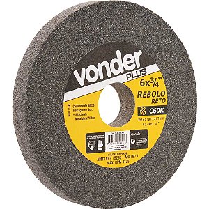Rebolo reto 6" x 3/4" 39 CVD grão 60 verde VONDER PLUS