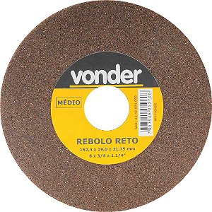 Rebolo reto 6" x 3/4" médio VONDER