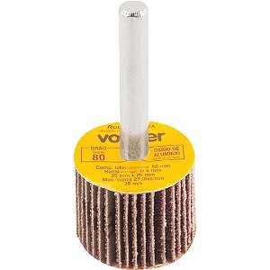 Roda de lixa 25mm x 20mm com haste grão 80 VONDER