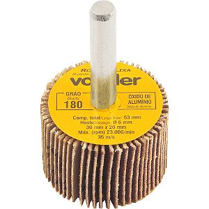 Roda de lixa 30mm x 20mm com haste grão 180 VONDER