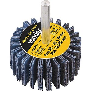 Roda de lixa 40mm x 20mm com haste grão 50 VONDER