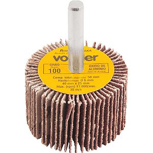 Roda de lixa 40mm x 25mm com haste grão 100 VONDER