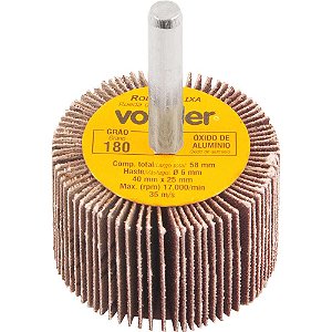 Roda de lixa 40mm x 25mm com haste grão 180 VONDER
