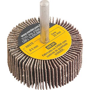 Roda de lixa 50mm x 20mm com haste grão 80 VONDER