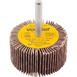 Roda de lixa 50mm x 25mm com haste grão 100 VONDER