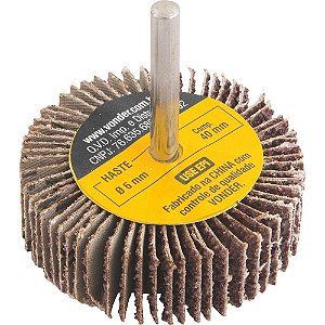 Roda de lixa 60mm x 20mm com haste grão 36 VONDER