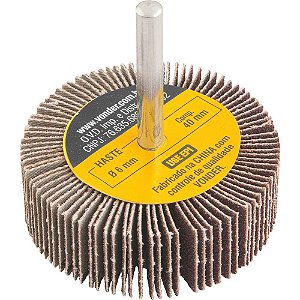 Roda de lixa 60mm x 20mm com haste grão 80 VONDER