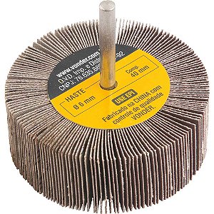 Roda de lixa 80mm x 30mm com haste grão 220 VONDER