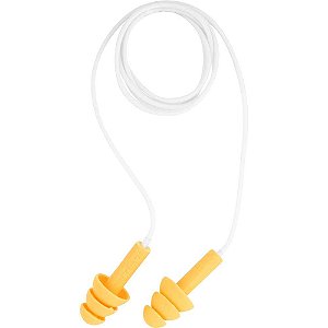 Protetor auditivo tipo plug de silicone com cordão em PVC kit com 100 unidades HB004680565 3M