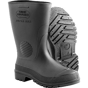 Bota de PVC preta cano médio sem forro 38/39 SUPERMAX CCP 501 SF CALFOR