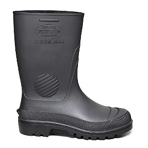 Bota de PVC preta cano médio,sem forro 45/46 SUPERMAX CCP 501 SF CALFOR