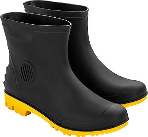 Bota de PVC preta e amarela cano 3/4 sem forro 35/36 VONDER