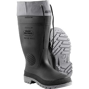 Bota de PVC preta/cinza polaina 38/39 SUPERMAX CLP 502 SF A CALFOR PAMPEANA