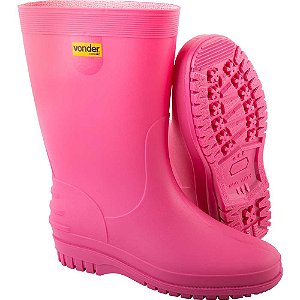 Bota de PVC rosa com forro 34/35 VONDER