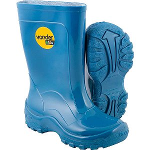 Bota infantil de PVC azul com forro 32/33 VONDER