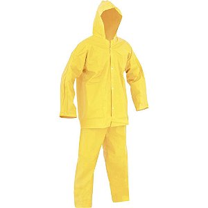 Conjunto para proteção japona e calça em PVC com forro Tamanho G amarelo CAPSEG