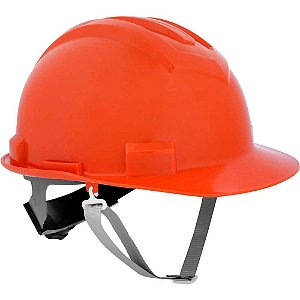 Capacete aba frontal laranja com jugular e suspensão com catraca VONDER PLUS