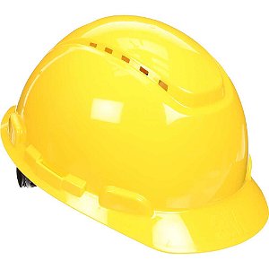 Capacete aba frontal ventilado amarelo com catraca H-702 HB004726855 3M