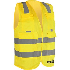 Colete refletivo tipo blusão com bolso amarelo CV 106 VONDER
