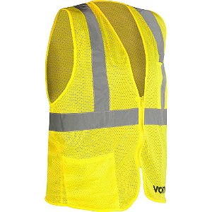 Colete refletivo tipo blusão com bolso e ziper amarelo CV 104 VONDER