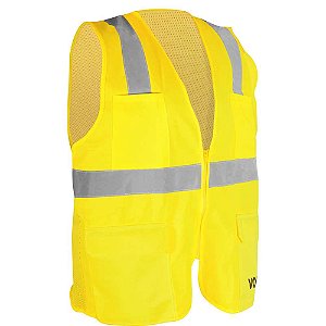 Colete refletivo tipo blusão com bolso e ziper amarelo CV 108 VONDER