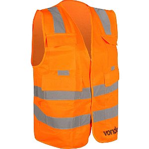 Colete refletivo tipo blusão com bolso laranja CV 107 VONDER
