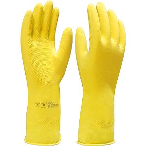 Luva de látex tamanho 10 (XG) cor amarela antiderrapante Verniz Silver LV-LAVS-10 IMBAT